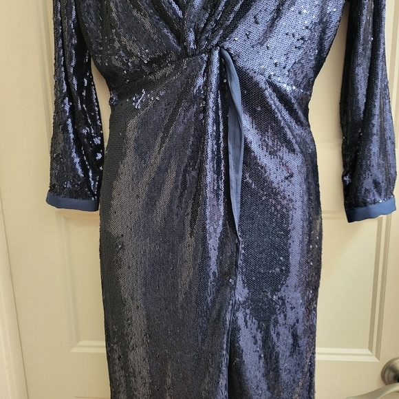 Anthropologie Twist Front Sequin Cocktail Dress - Picture 7 of 16